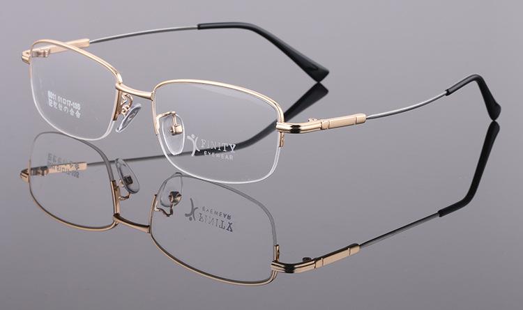 新款超轻记忆钛金属眼镜架 男士近视眼镜框 半框眼镜厂家批发8011